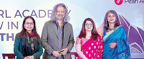 (Left) Anju Modi and (extreme right) Nandita Abraham at the new PA Campus