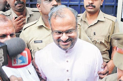 Bishop Franco Mulakkal coming out of the Pala sub-jail | File photo