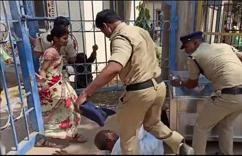 The official further said the police were trying to prevent the agitators from taking the law into their own hands at the mortuary. (Photo | Screengrab)