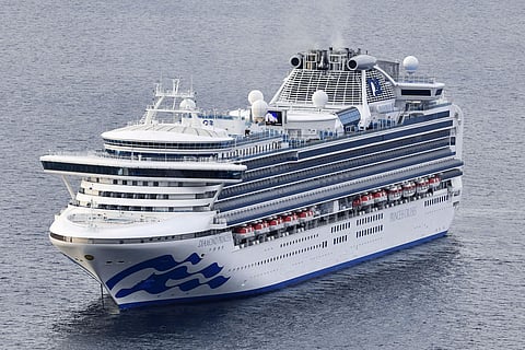 A cruise ship Diamond Princess anchors off the Yokohama Port upon arrival in Yokohama, near Tokyo Tuesday, Feb. 4, 2020. (Photo | AP)
