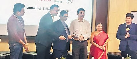 Principal Secretary of Industries, Commerce and IT Jayesh Ranjan at the launch of T-Block Accelerator, in Hyderabad. (Photo | Express)