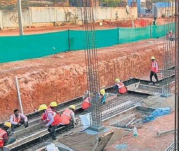Work going on at the KIA Halt Station  near the airport | express