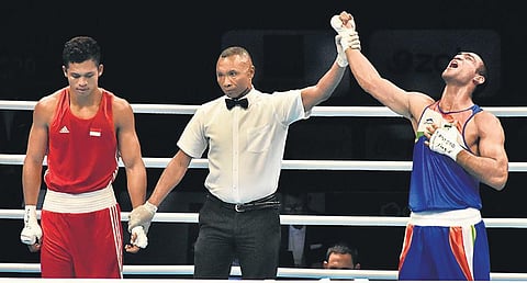 India’s Ashish Kumar (right) booked his Tokyo Olympic berth on Sunday