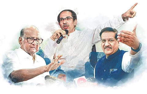 The leaders of the Maha Vikas Aghadi coalition currently ruling Maharashtra.
