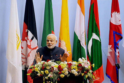 Prime Minister Narendra Modi addresses the inaugural session of 18th SAARC Summit in Kathmandu. (File Photo | PTI)
