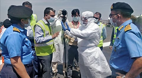 An official told PTI that the Iran Air flight landed at the Mumbai airport at around 12.08 pm. (Photo | ANI Twitter)