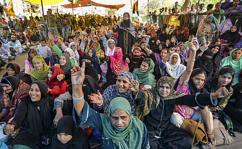 Anti-CAA protesters at Shaheen Bagh. (Photo| PTI)