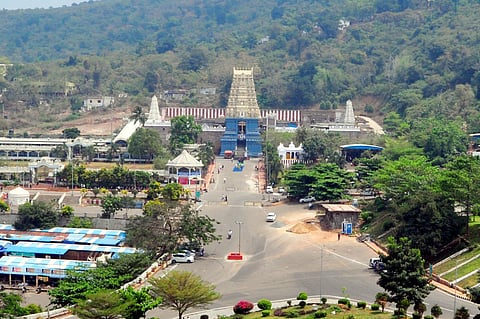 With restrictions in place, many famous and popular places look deserted. The walkway to Simhachalam temple in Visakhapatnam. (Photo | EPS/G satyanarayana)