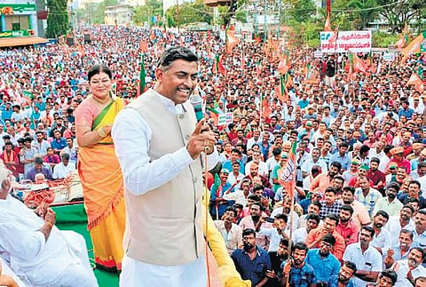 BJP national general secretary  P Muralidhar Rao addressing a gathering in support of CAA in Nagercoil on Sunday | EXPRESS
