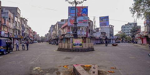 A deserted view of roads in the wake of novel coronavirus pandemic in Bhilwara. (Photo| PTI)