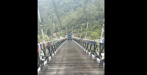 The bridge will give impetus to tourism and facilitate the movement of logistics for the Armed Forces deployed in forward areas. (Photo | EPS)