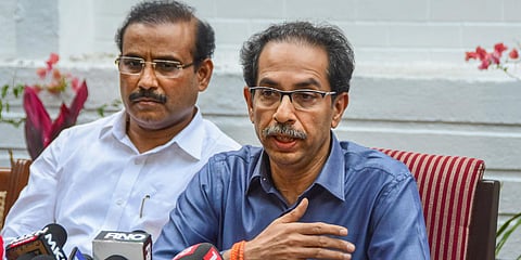 Maharashtra CM Uddhav Thackeray addresses media.  (Photo| PTI)