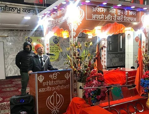 India's ambassador to Afghanistan at the Kabul gurudwara attacked by ISIS that killed 25 Sikhs. (India in Afghanistan, Twitter)