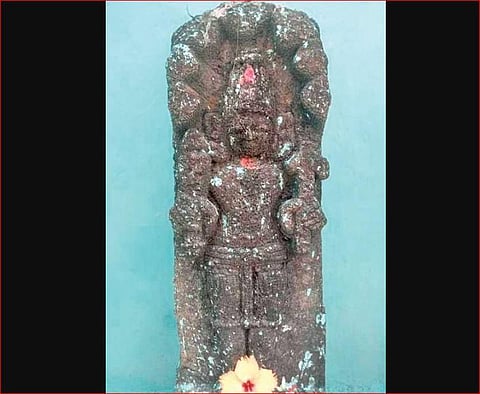 File photo of the idol of Goddess Laxmi which was stolen. (Photo | EPS)