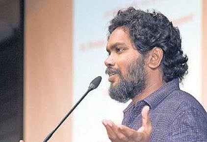 Filmmaker Pa Ranjith speaking at WCC on Wednesday | Martin Louis