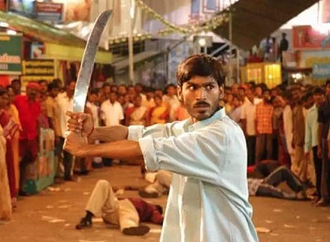 A still from the film 'Pudhupettai