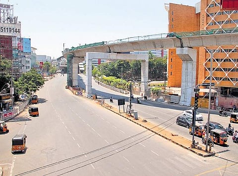 A road in Hitec City (Photo | S Senbagapandiyan)