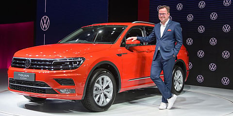 Volkswagen (Passengers Cars India) Director Steffen Knapp during the launch of Tiguan Allspace in Mumbai. (Photo| PTI)