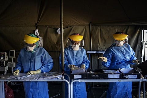 Health workers in Africa. (Photo| AFP)
