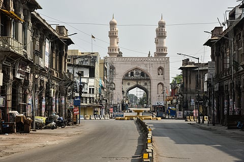 On World Heritage Day the iconic Charminar stands empty for the first time in decades as the entire country struggles to deal with the lockdown. (Photo | Vinay Madapu/EPS)