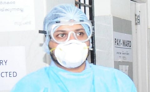 A nurse wearing a n95 mask at Thrissur Medical College Hospital. (File Photo| EPS)