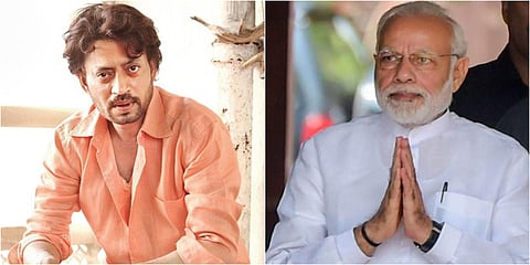 Actor Irrfan Khan (L) and PM Modi (R)