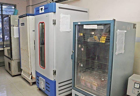 Storage units of a blood bank at a hospital I Prasant Madugula