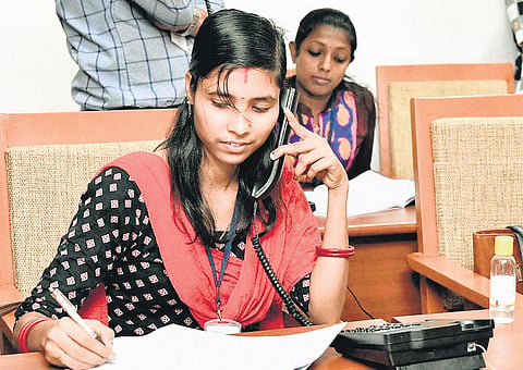 Supriya Prashant, migrant link worker at the control room at Collectorate