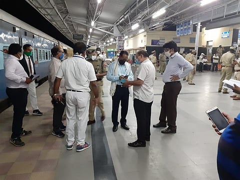 A 'Shramik Special' train prepares to leave Hyderabad for Jharkhand on Friday. (Photo | EPS)