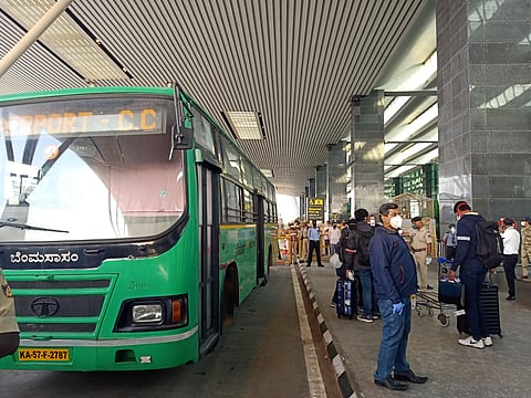 16 BMTC  buses were waiting to ferry them to hotels and resorts across Bengaluru. (Photo | EPS)