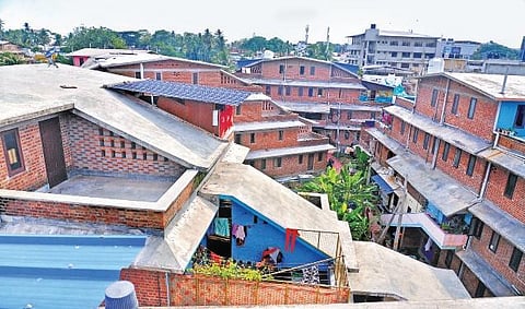 The housing complexes at Karimadom Colony populated with migrant workers,Vincent Pulickal