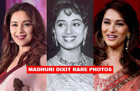 As Bollywood actress Madhuri Dixit turns a year older, let us take a look at some of her rare photos of the 'Dhak Dhak' girl. (File Photo | EPS and PTI)
