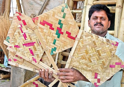 Rachanna shows his unsold products in Mysuru | Udayshankar s
