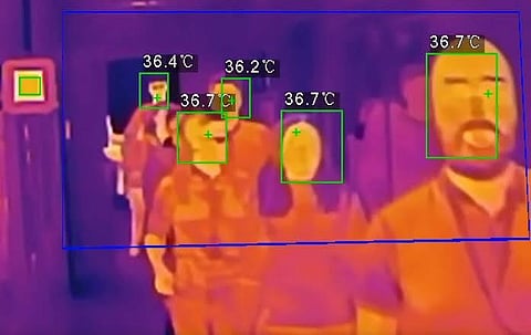 An image posted by Congress leader Shashi Tharoor on how thermal screening will look like. (Photo | Shashi Tharoor, Facebook)