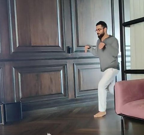 Presenting Virat Kohli as a dinosaur.