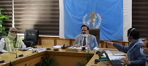 Union minister Harsh Vardhan takes charge as chairman of WHO Executive Board. (Photo | EPS)