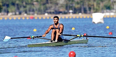 Image of a rower in action used for representational purpose