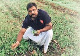 Madhu Chandan at his organic farm in Mandya