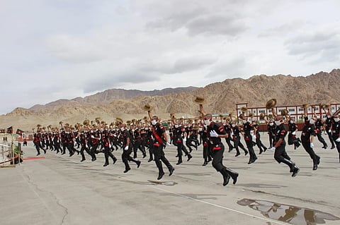 127 youth from Ladakh at the attestation parade to get formally inducted into the Indian Army. (Photo | Express)