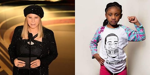 Veteran actor-singer Barbra Streisand (L) and  police brutality victim George Floyd's daughter Gianna Floyd. (Photo | AFP, Instagram)
