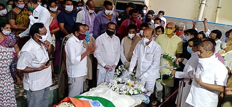 The funeral procession will be taken till Kesaram village located around 8km away from Suryapet where Babu's family owns a farm and the last rites will be conducted there. (Photo | EPS)