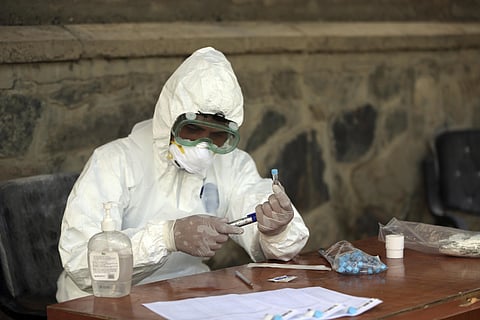 A doctor on COVID-19 duty.  (Photo | AP)