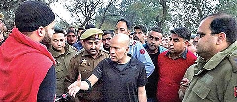 Inspector General of Traffic Basant Rath (C), who is known as Dabang and Singham for his style of working.