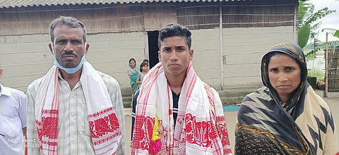 Eyamin Ali with his parents  (Photo | Seikh Rahmat Ullah)