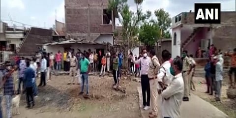 Locals and officials at the incident spot. (Photo | ANI)