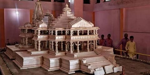A model of the proposed Ram temple. (File photo| Reuters)