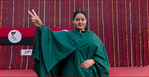 Kangana Ranaut’s look from Thalaivi as J Jayalalithaa. (YouTube Screengrab)