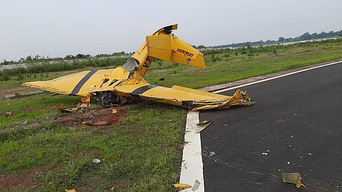Cessna FA-152 VT-ENF crashed in Birasala airstrip. (Photo | Special Arrangement)