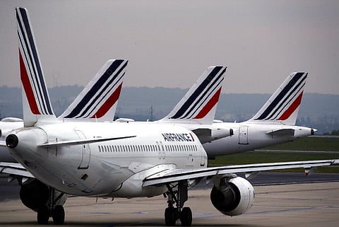 Air France planes are parked on the tarmac at Paris Charles de Gaulle airport, in Roissy, near Paris. (Photo | AP)