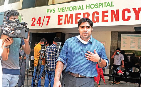 File photo of District Collector S Suhas visiting the PVS Hospital on Friday | A Sanesh
